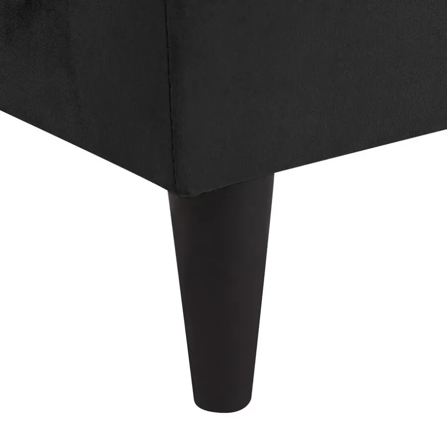 Beliani LUIRO - Chaise longue - Zwart - Rechterzijde - Fluweel