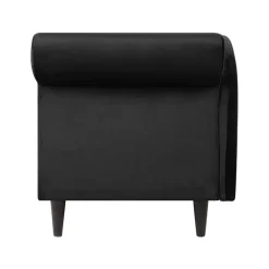 Beliani LUIRO - Chaise longue - Zwart - Rechterzijde - Fluweel