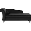 Loveseats-Beliani LUIRO - Chaise longue - Zwart - Linkerzijde - Fluweel