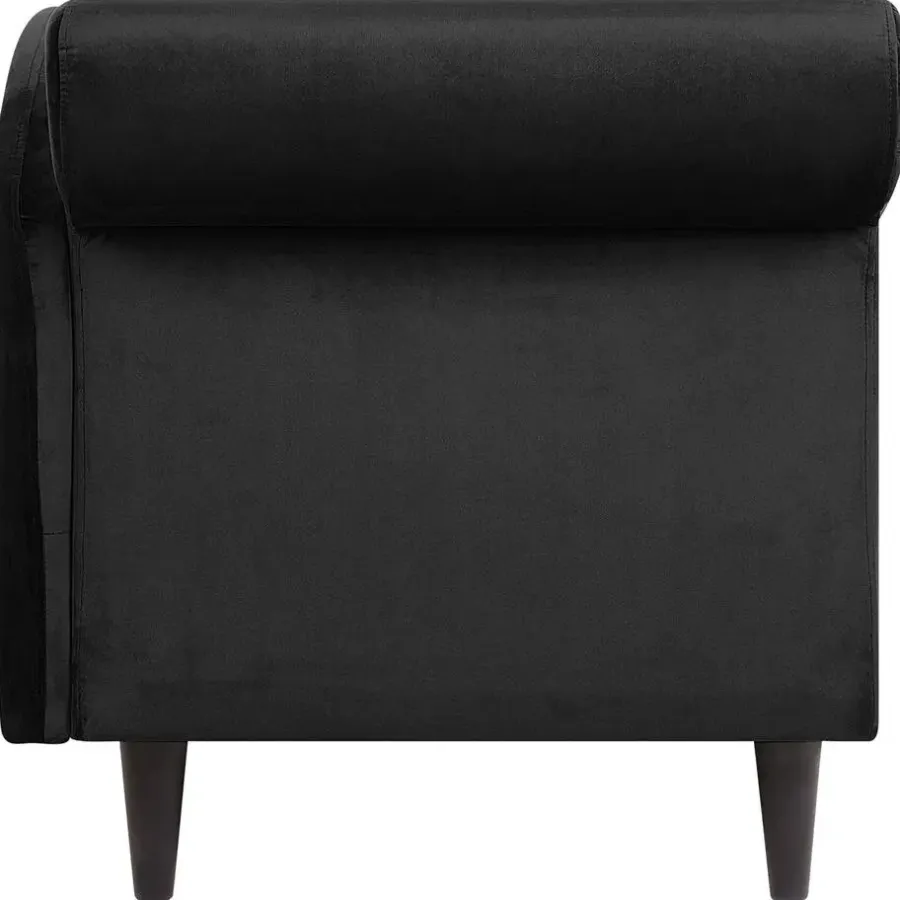 Loveseats-Beliani LUIRO - Chaise longue - Zwart - Linkerzijde - Fluweel