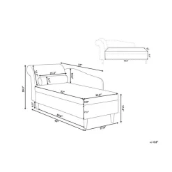 Loveseats-Beliani LUIRO - Chaise longue - Zwart - Linkerzijde - Fluweel