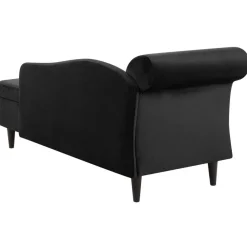 Loveseats-Beliani LUIRO - Chaise longue - Zwart - Linkerzijde - Fluweel