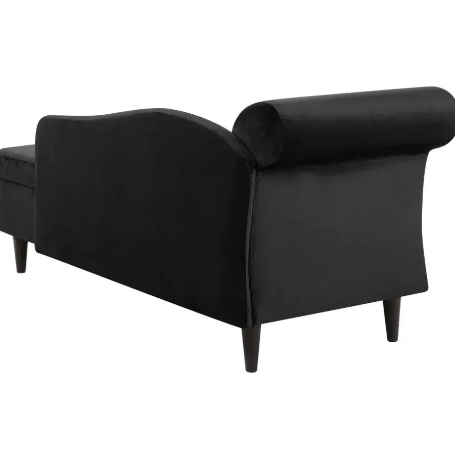 Loveseats-Beliani LUIRO - Chaise longue - Zwart - Linkerzijde - Fluweel