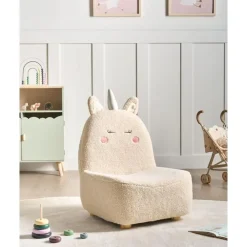 Fauteuils-Leen Bakker LULEA - Kinderstoel - Lichtbeige - Bouclé