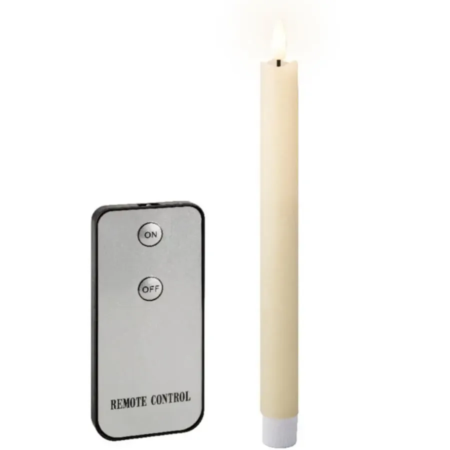 Kaarsen-Lumineo Dinerskaarsen - LED - 4 ST - creme wit - 24 cm