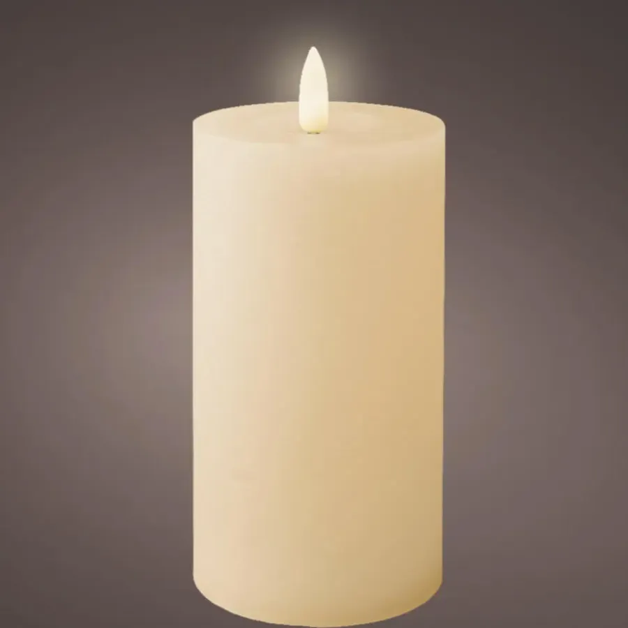 Kaarsen-Lumineo LED kaars - creme wit - D7 x H15 cm - met timer