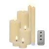 Kaarsen-Lumineo LED kaarsen set - 7-delig - creme - met afstandsbediening