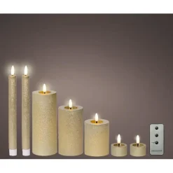 Kaarsen-Lumineo LED kaarsen set - 3x st - lichtroze - afstandsbediening
