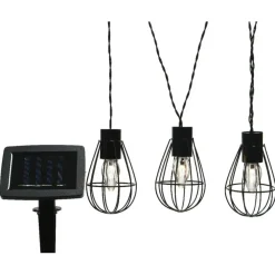 Buitenverlichting|Lichtsnoeren-Lumineo Lichtsnoer - solar - metaal - 8 lampjes - 350 cm