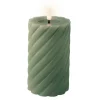 Lumineo Luxe LED kaars - groen - D7,5 x H15 cm - timer