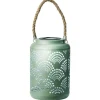 Kandelaars En Windlichten-Lumineo Tuin lantaarn - solar - jade groen - metaal - D15 x H23 cm