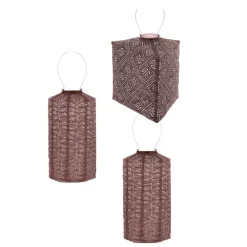 Lichtsnoeren-Lumiz Lampion op zonne energie - Solar tuinverlichting - Plum Set - 3 stuks