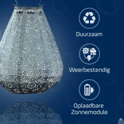 Lichtsnoeren-Lumiz Lampion op zonne energie - Solar tuinverlichting - Tulip Set - 3 stuks