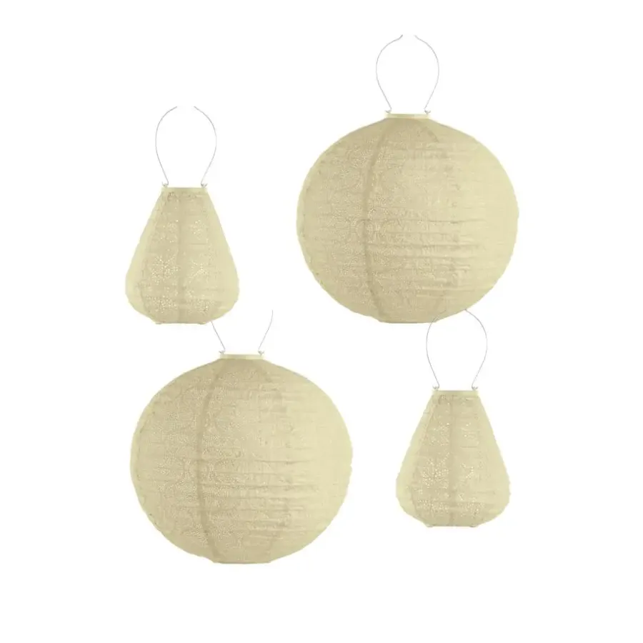 Lumiz Lampion op zonne energie - Solar tuinverlichting - Gele Set - 3 stuks
