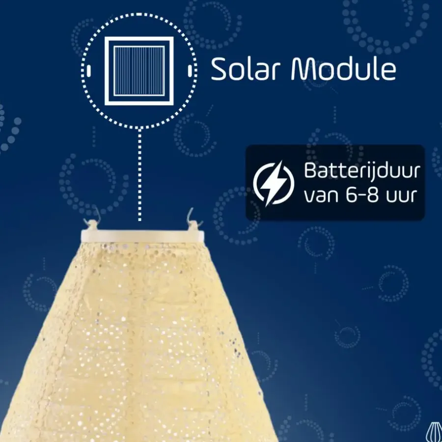 Lumiz Lampion op zonne energie - Solar tuinverlichting - Gele Set - 3 stuks