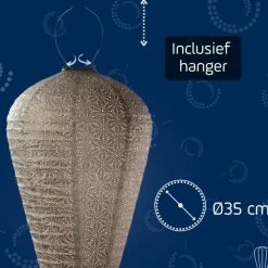 Buitenverlichting-Lumiz Solar Buitenlampion - Sashiko Balloon - XL - Licht Taupe