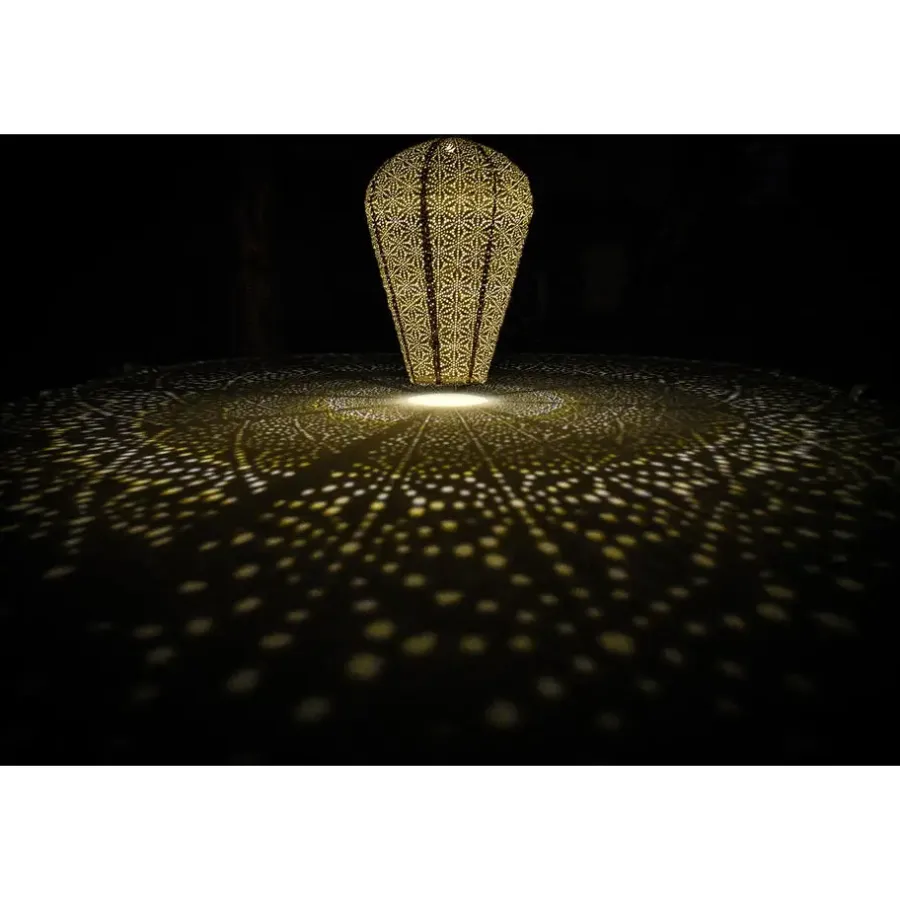 Buitenverlichting-Lumiz Solar Buitenlampion - Sashiko Balloon - XL - Licht Taupe