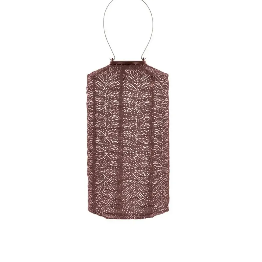 Lichtsnoeren-Lumiz Solar Lampion Folia Cylinder - 18 cm - Plum