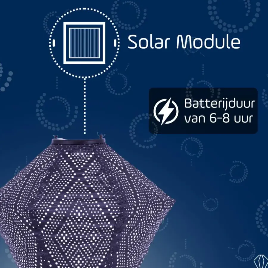Lumiz Solar Lampion Ikat Diamond - 28 cm - Future Dusk