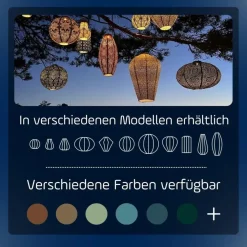 Buitenverlichting-Lumiz Solar Lampion Lace Diamond - 28 cm - Grijs Blauw