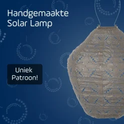 Lichtsnoeren-Lumiz Solar Lampion Mandela Jar - 30 cm - Taupe