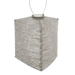 Lichtsnoeren-Lumiz Solar Lampion Paisley Triangle - 28 cm - Licht Taupe