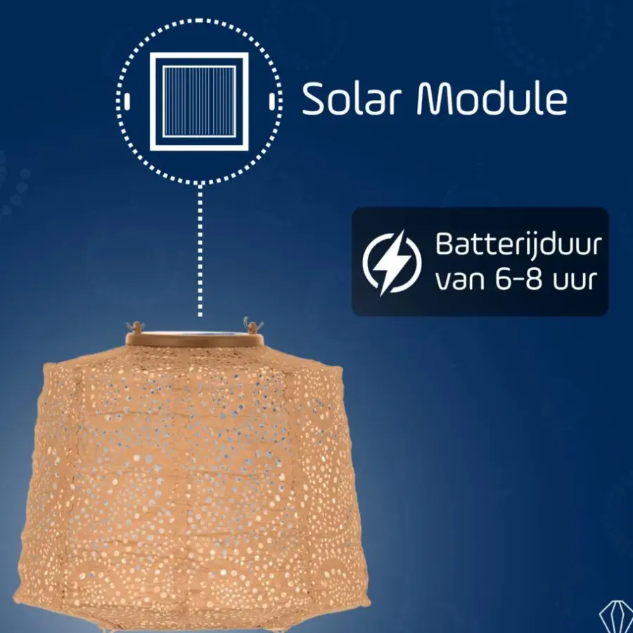 Lumiz Solar Lampion Paisley Lamp - 20 cm - Abrikoos