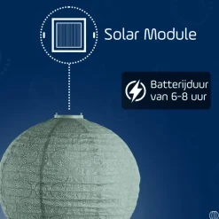 Lichtsnoeren-Lumiz Solar Lampion Tigres Rond - 40 cm - Sage Green