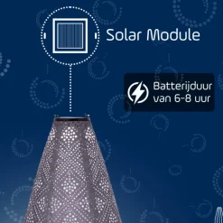Lichtsnoeren-Lumiz Solar Lampion Topaze Drop - 28 cm - Lichtpaars