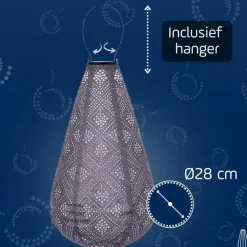 Lichtsnoeren-Lumiz Solar Lampion Topaze Drop - 28 cm - Lichtpaars