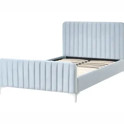 Twijfelaars-Leen Bakker LUNAN - Tweepersoonsbed - Lichtblauw - 120 x 200 cm - Fluweel
