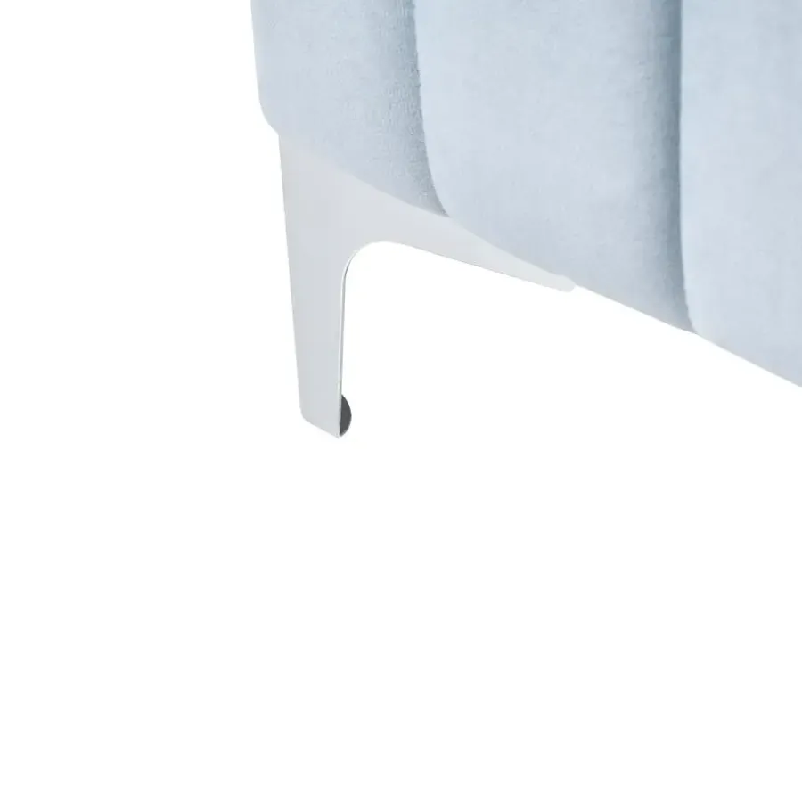 Twijfelaars-Leen Bakker LUNAN - Tweepersoonsbed - Lichtblauw - 120 x 200 cm - Fluweel