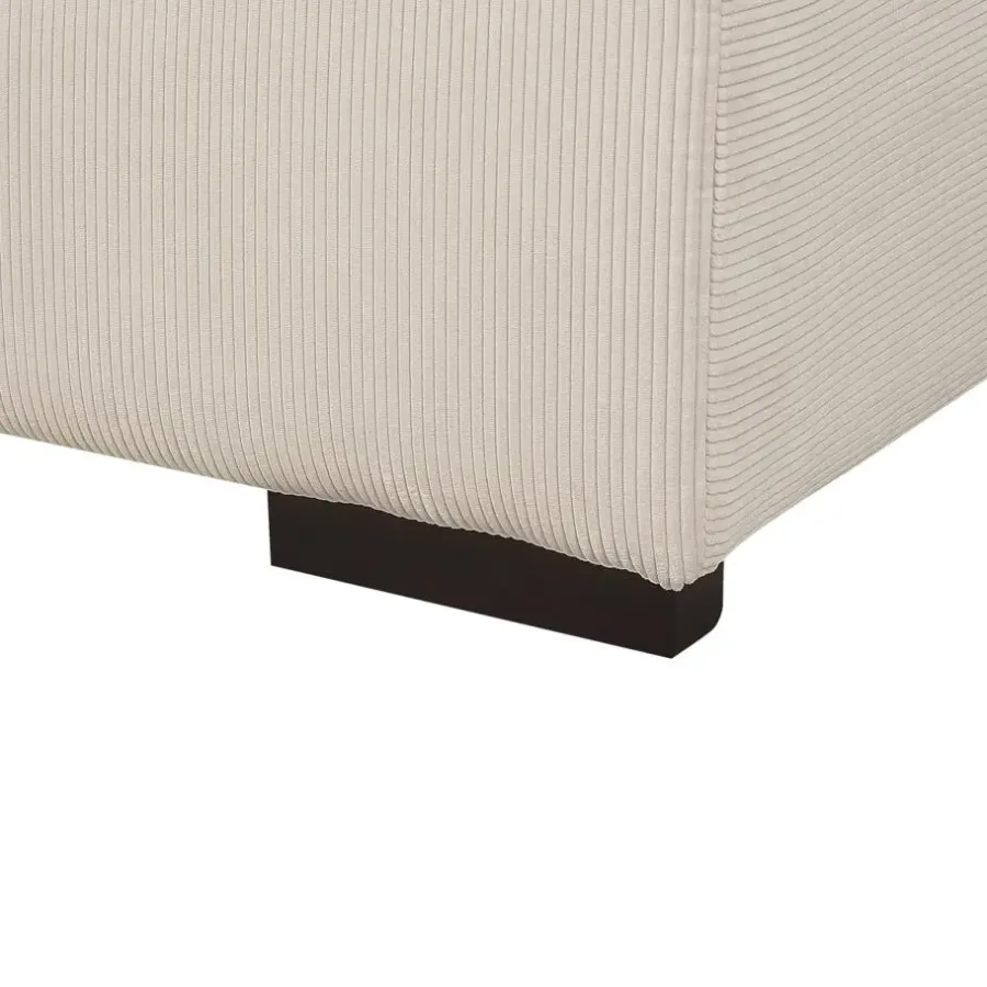 Hockers En Voetenbanken-Beliani LUNGO - Ottomaan - Beige - Corduroy