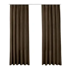 Gordijnen|Kant &Amp; Klaar Gordijnen-LW Collection Gordijnen bruin 270x140CM met haakjes Velvet 1 stuk