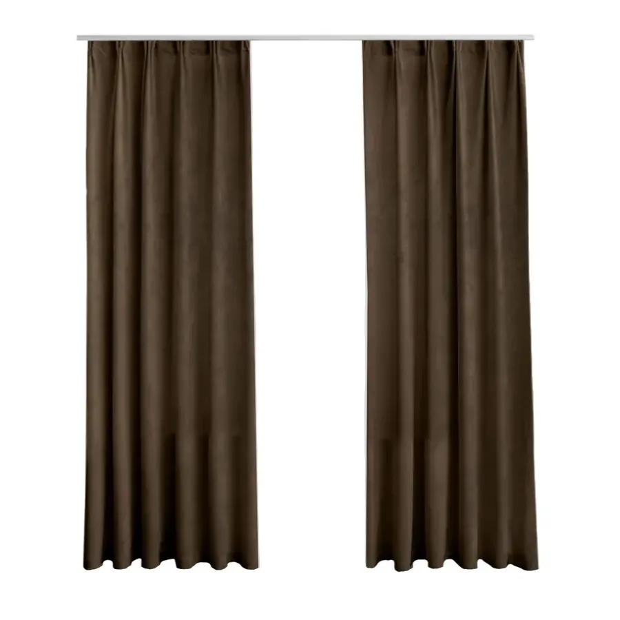 Gordijnen|Kant &Amp; Klaar Gordijnen-LW Collection Gordijnen bruin 270x140CM met haakjes Velvet 1 stuk