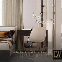 LW Collection Gordijnen Beige 245x290cm Velvet Kant en klaar 1 stuk