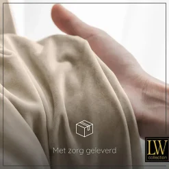 LW Collection Gordijnen beige 240x140CM met haakjes Velvet 1 stuk
