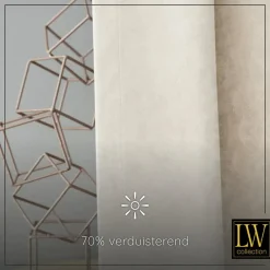 LW Collection Gordijnen Beige 270x290cm Velvet Kant en klaar 1 stuk