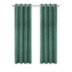 Kant &Amp; Klaar Gordijnen-LW Collection Gordijnen Groen 245x290cm Velvet Kant en klaar 1 stuk
