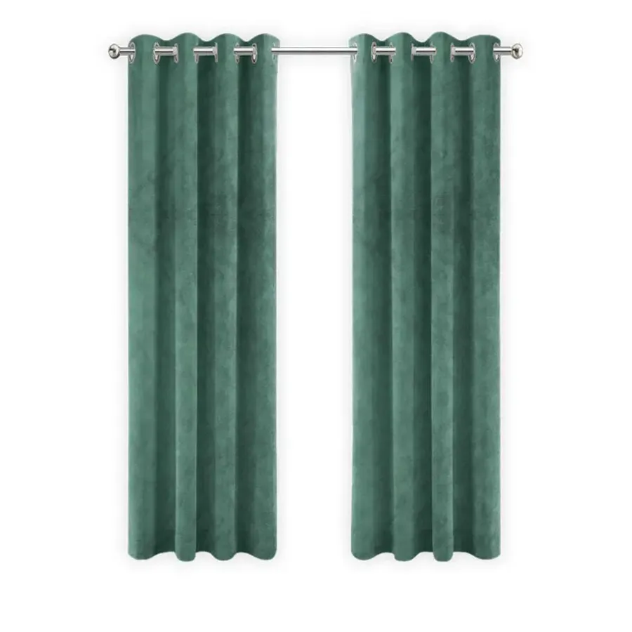 LW Collection Gordijnen Groen 270X140CM velvet kant en klaar 1 stuk