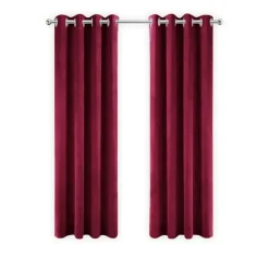 LW Collection Gordijnen Rood 245x290cm Velvet Kant en klaar 1 stuk