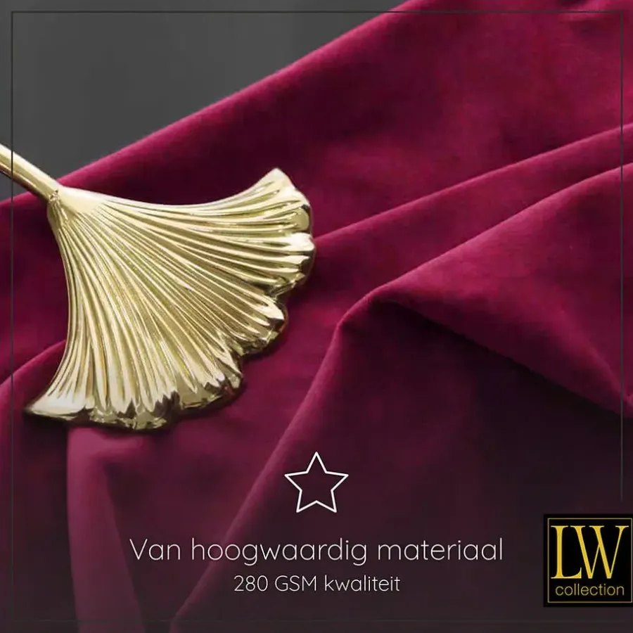 LW Collection Gordijnen Rood 245x290cm Velvet Kant en klaar 1 stuk