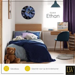 Klokken-LW Collection Keukenklok Ethan blauw 30cm
