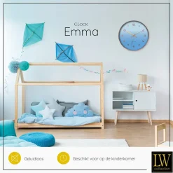 LW Collection Keukenklok Emma lichtblauw rosé 30cm