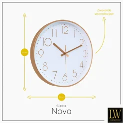 LW Collection Keukenklok Nova rosé 30cm