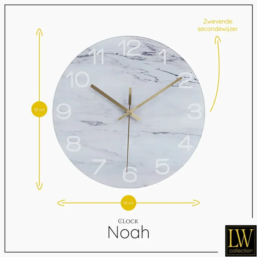 LW Collection Keukenklok Noah 30cm