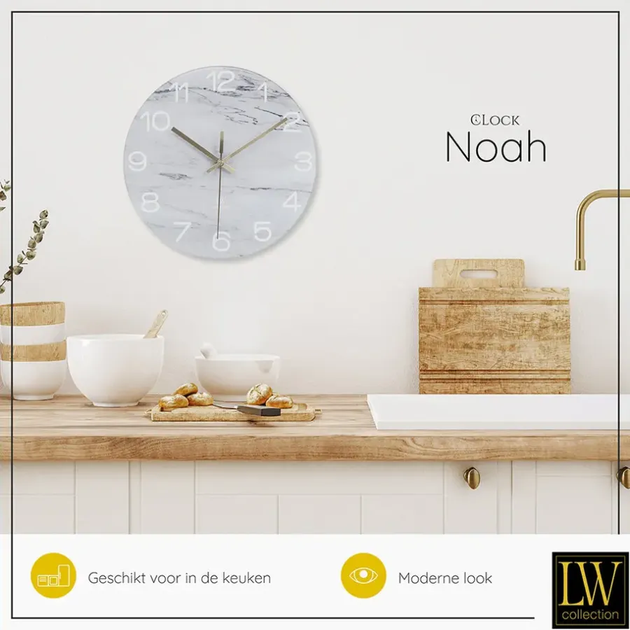 LW Collection Keukenklok Noah 30cm