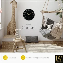 Klokken-LW Collection Keukenklok Cooper zwart marmer 30cm