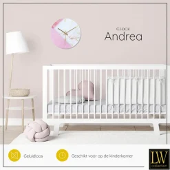 Klokken-LW Collection Keukenklok Andrea wit roze 30cm