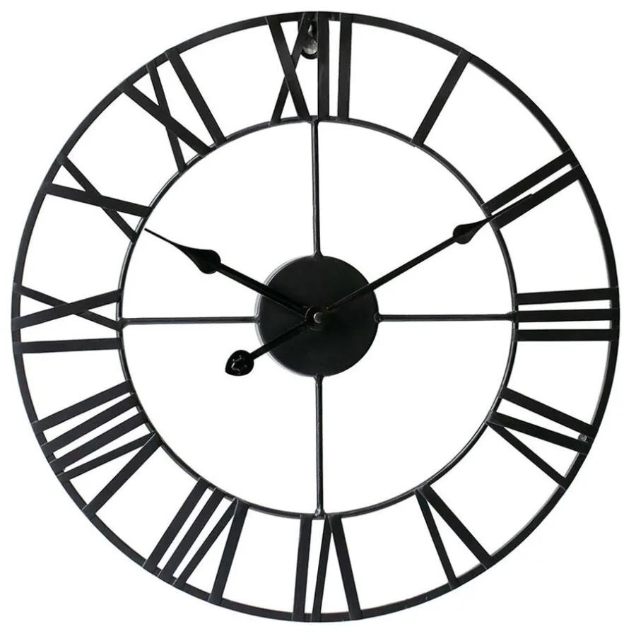 LW Collection Wandklok Olivier zwart 60cm